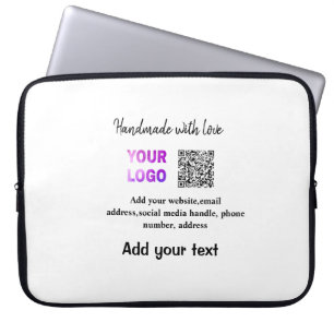 Simple minimal q r code add logo scan code name te laptop sleeve