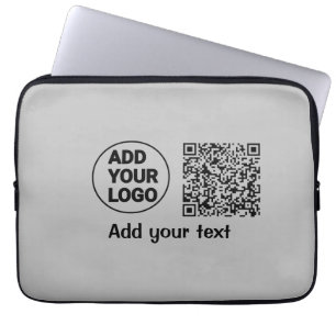 Simple minimal q r code add logo scan code name te laptop sleeve