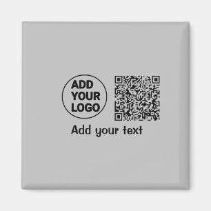 Simple minimal q r code add logo scan code name te magnet