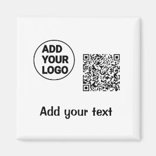 Simple minimal q r code add logo scan code name te magnet