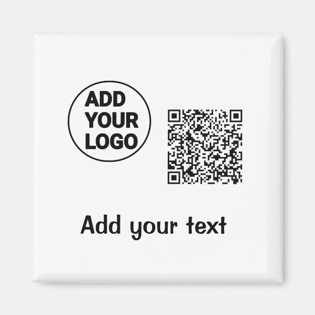 Simple minimal q r code add logo scan code name te magnet (Front)