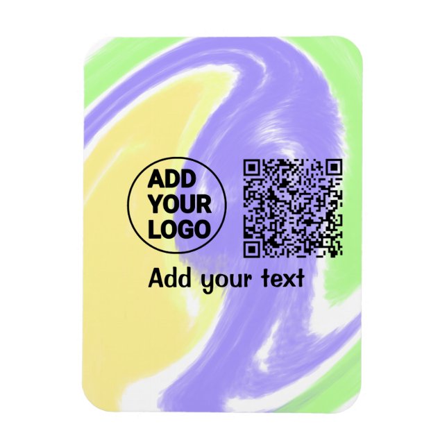 Simple minimal q r code add logo scan code name te magnet (Vertical)