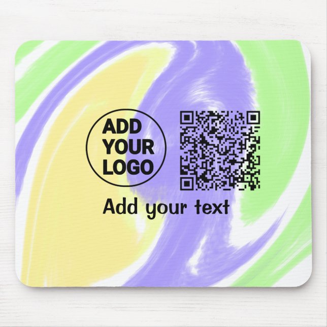 Simple minimal q r code add logo scan code name te mouse pad (Front)