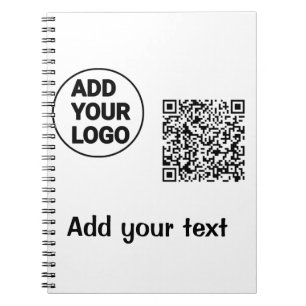Simple minimal q r code add logo scan code name te notebook