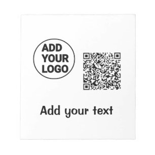 Simple minimal q r code add logo scan code name te notepad