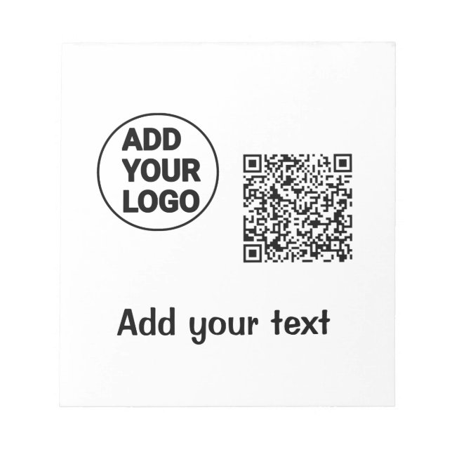 Simple minimal q r code add logo scan code name te notepad (Front)