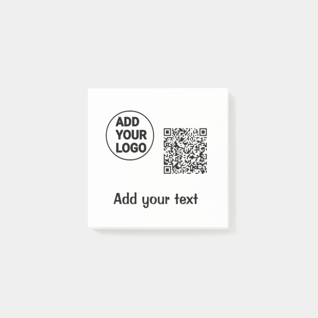 Simple minimal q r code add logo scan code name te post-it notes (Front)