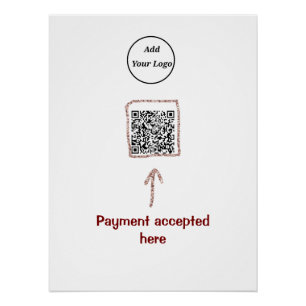 Simple minimal q r code add logo scan code name te poster