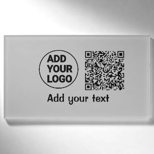 Simple minimal q r code add logo scan code name te tag