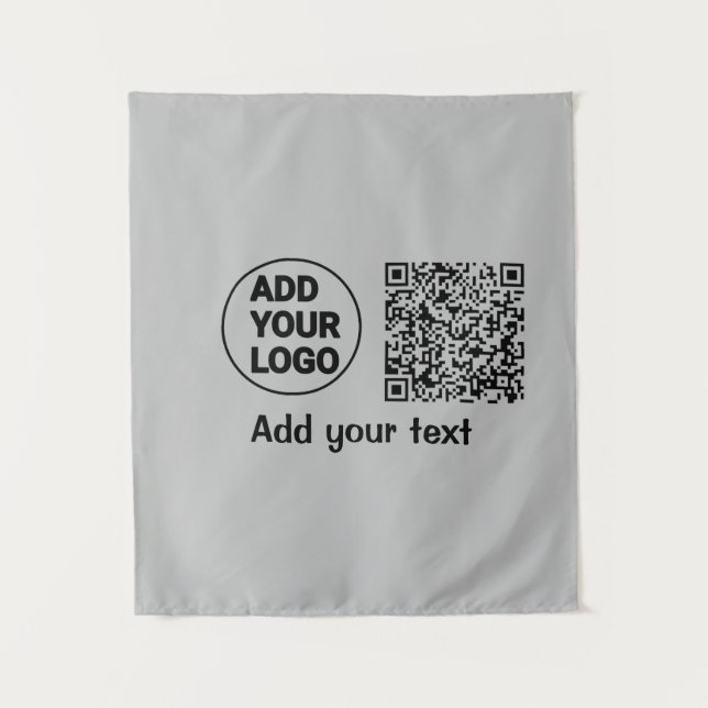 Simple minimal q r code add logo scan code name te tapestry (Front)