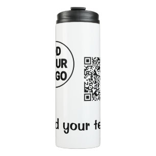 Simple minimal q r code add logo scan code name te thermal tumbler