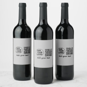 Simple minimal q r code add logo scan code name te wine label