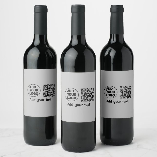 Simple minimal q r code add logo scan code name te wine label (Bottles)