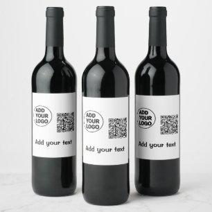 Simple minimal q r code add logo scan code name te wine label