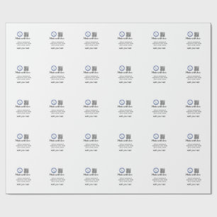 Simple minimal q r code add logo scan code name te wrapping paper