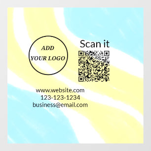 Simple minimal q r code add logo scan code name we