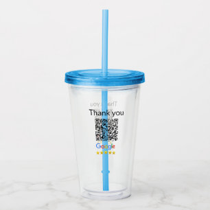 Simple minimal q r code add logo scan code name we acrylic tumbler
