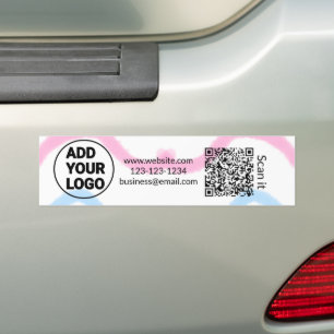 Simple minimal q r code add logo scan code name we bumper sticker