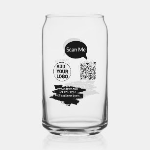 Simple minimal q r code add logo scan code name we can glass