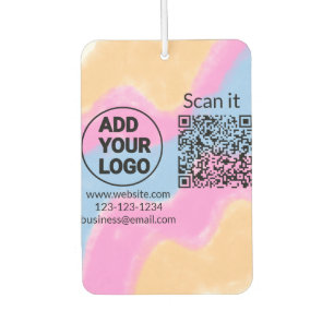 Simple minimal q r code add logo scan code name we car air freshener