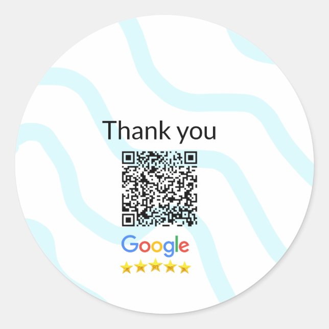 Simple minimal q r code add logo scan code name we classic round sticker (Front)