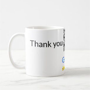 Simple minimal q r code add logo scan code name we coffee mug