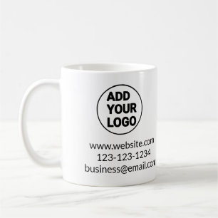 Simple minimal q r code add logo scan code name we coffee mug
