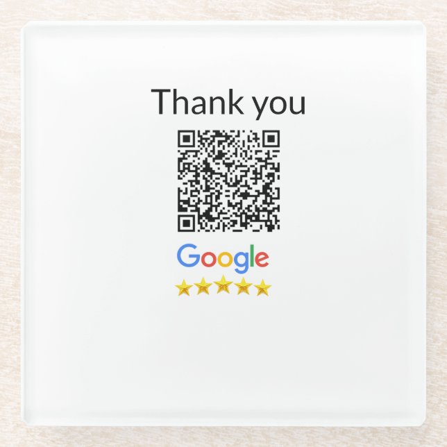 Simple minimal q r code add logo scan code name we glass coaster (Front)