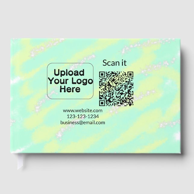 Simple minimal q r code add logo scan code name we guest book (Front)