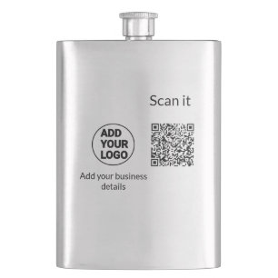 Simple minimal q r code add logo scan code name we hip flask