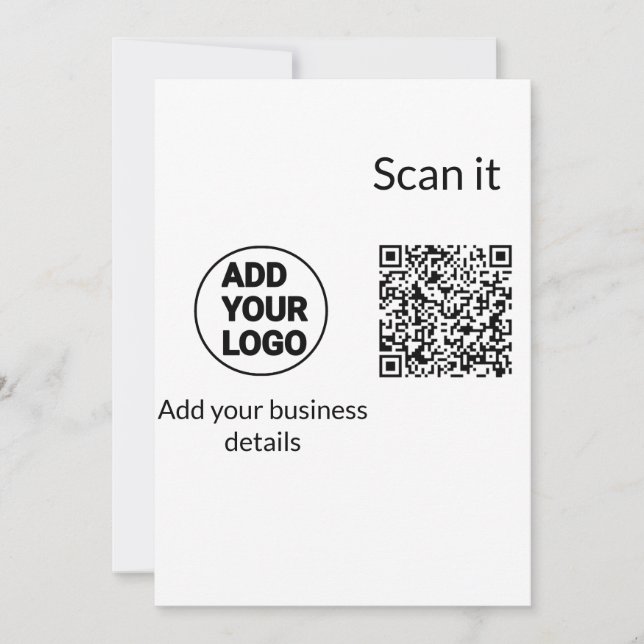 Simple minimal q r code add logo scan code name we holiday card (Front)