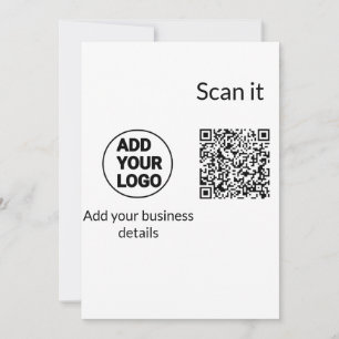 Simple minimal q r code add logo scan code name we holiday card