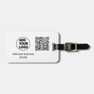 Simple minimal q r code add logo scan code name we luggage tag