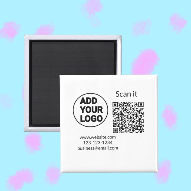Simple minimal q r code add logo scan code name we magnet (Creator Uploaded)