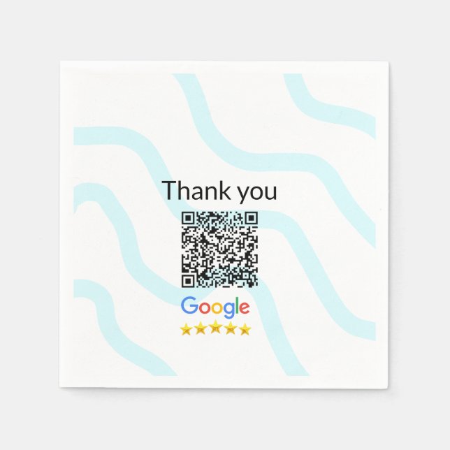 Simple minimal q r code add logo scan code name we napkin (Front)