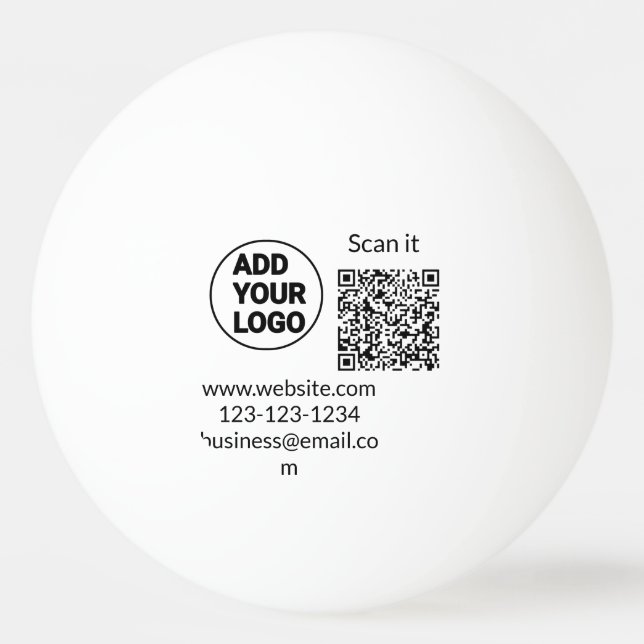 Simple minimal q r code add logo scan code name we ping pong ball (Front)