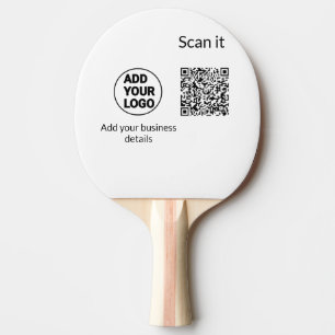Simple minimal q r code add logo scan code name we ping pong paddle