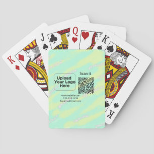 Simple minimal q r code add logo scan code name we playing cards