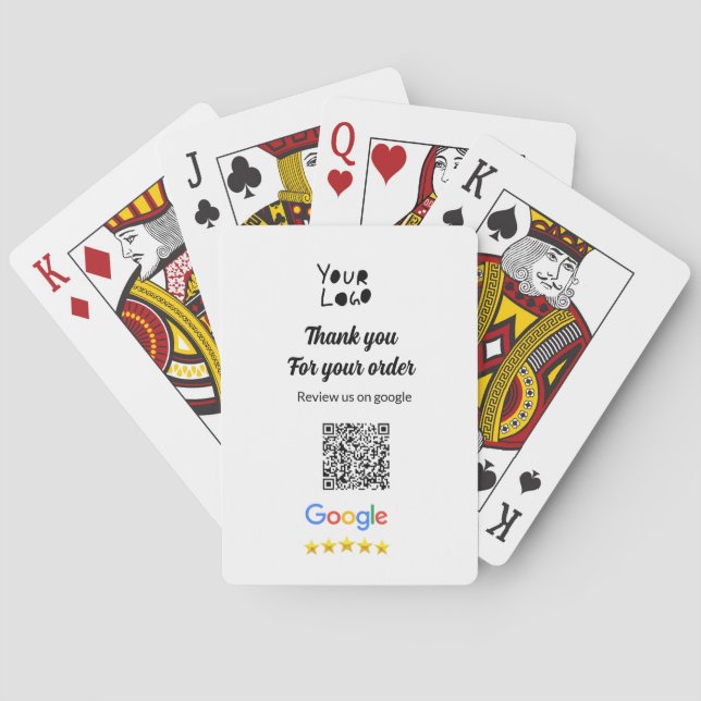 Simple minimal q r code add logo scan code name we playing cards (Back)