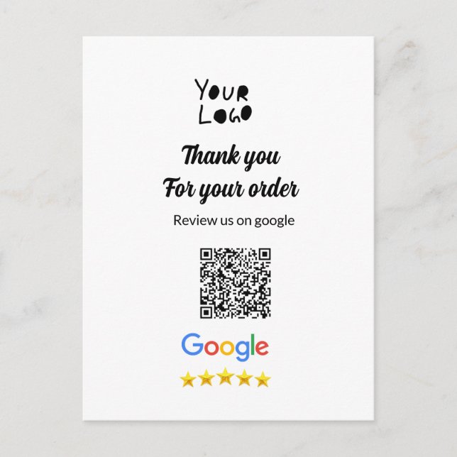 Simple minimal q r code add logo scan code name we postcard (Front)