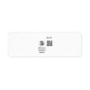 Simple minimal q r code add logo scan code name we return address label