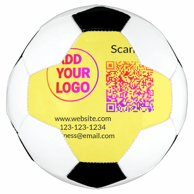Simple minimal q r code add logo scan code name we soccer ball (Front)