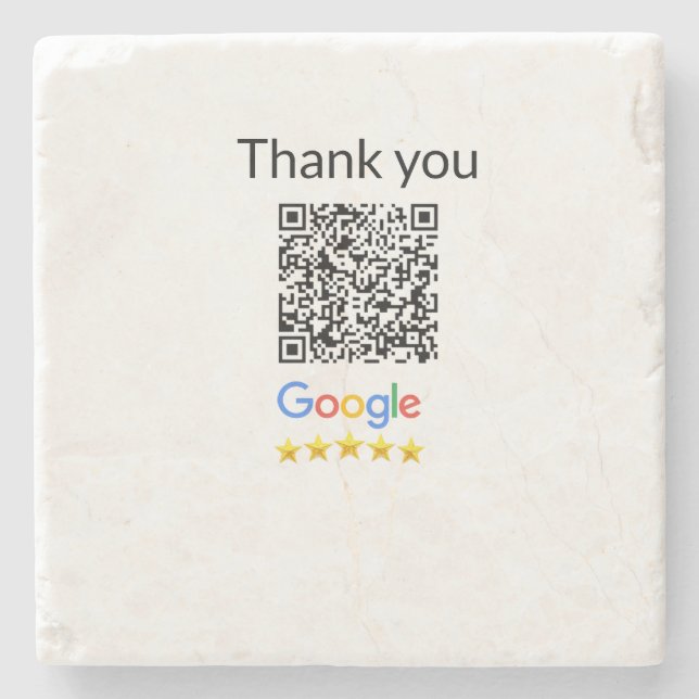 Simple minimal q r code add logo scan code name we stone coaster (Front)