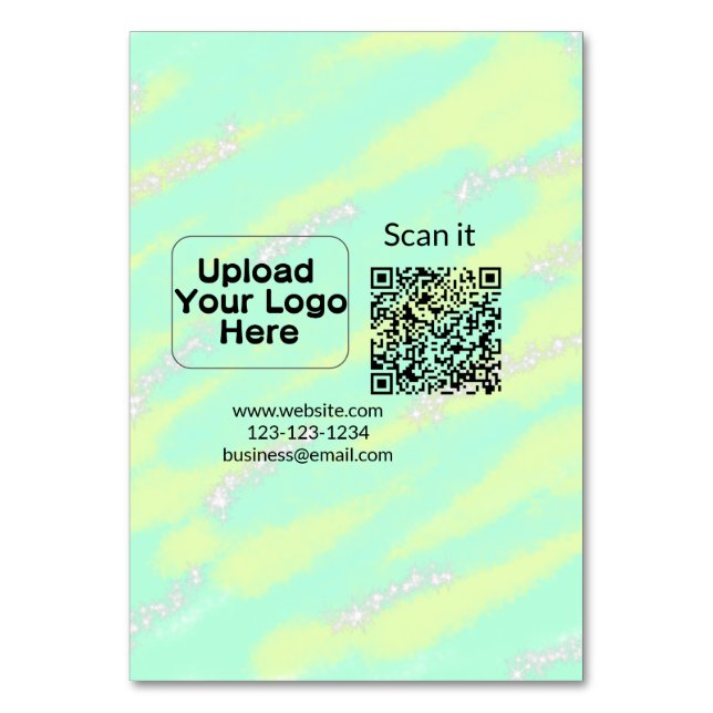 Simple minimal q r code add logo scan code name we table number (Front)