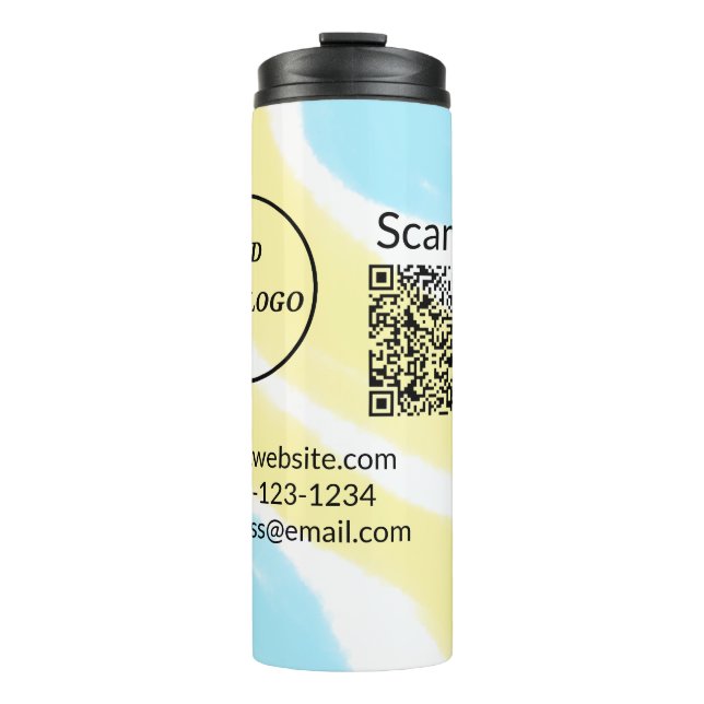 Simple minimal q r code add logo scan code name we thermal tumbler (Front)