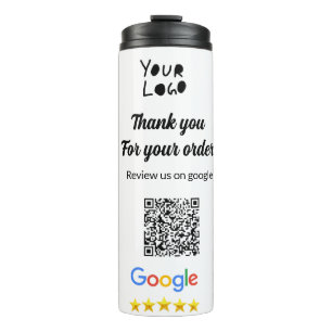 Simple minimal q r code add logo scan code name we thermal tumbler