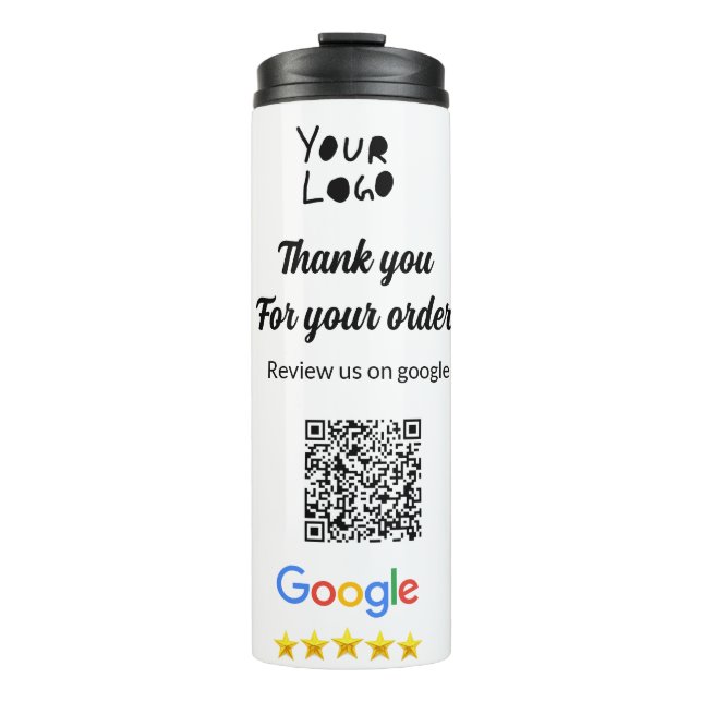Simple minimal q r code add logo scan code name we thermal tumbler (Front)
