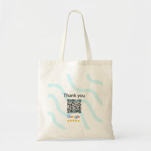 Simple minimal q r code add logo scan code name we tote bag