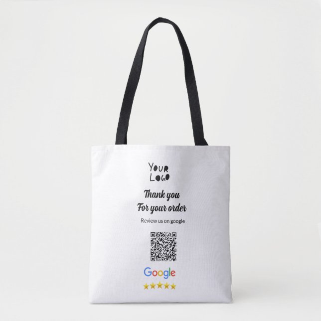 Simple minimal q r code add logo scan code name we tote bag (Front)