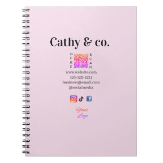 Simple minimal q r code social instagram logo addr notebook